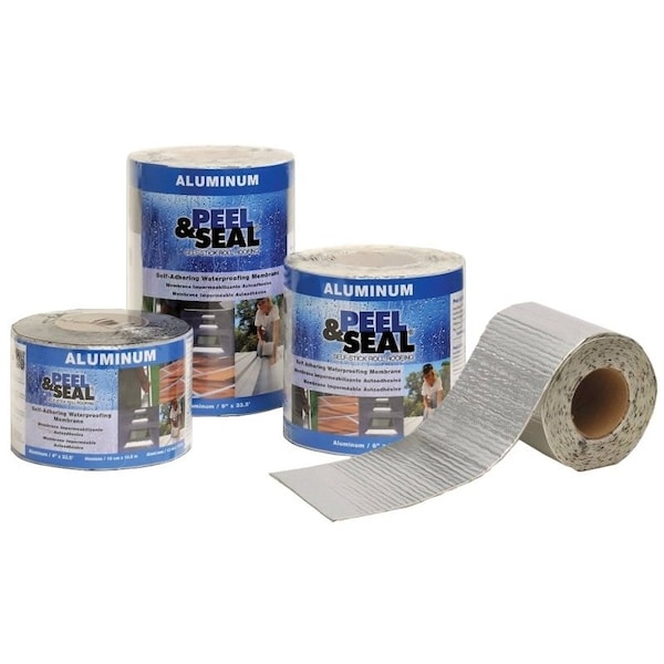 Mfm Peel & Seal Shrink-Wrapped Self-Stick Roofing, 33-1/2 ft L, 6 in W, 100 sq-ft Coverage, Asphalt/Polymer - 50042