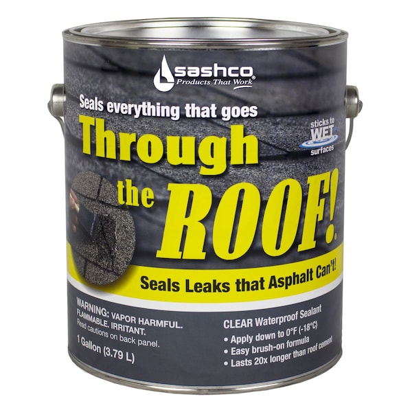 Through The Roof Sashco Through The Roof Gloss Clear Synthetic Rubber Roof Sealant 1 gal - 14024
