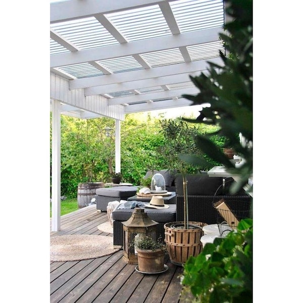 Ejoy 72 in. L x 21 in. W Corrugated Polycarbonate Plastic Trapezoid Clear Roofing Panels, 10PK - PVCROOFSHEET_TRAPEZOIDCLEAR_10PC