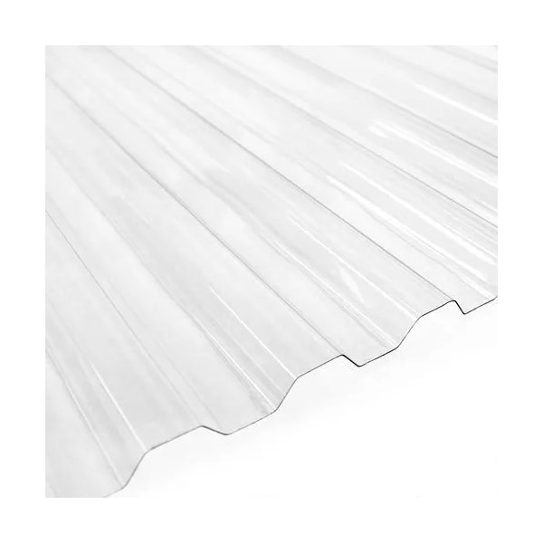 Ejoy 72 in. L x 21 in. W Corrugated Polycarbonate Plastic Trapezoid Clear Roofing Panels, 10PK - PVCROOFSHEET_TRAPEZOIDCLEAR_10PC