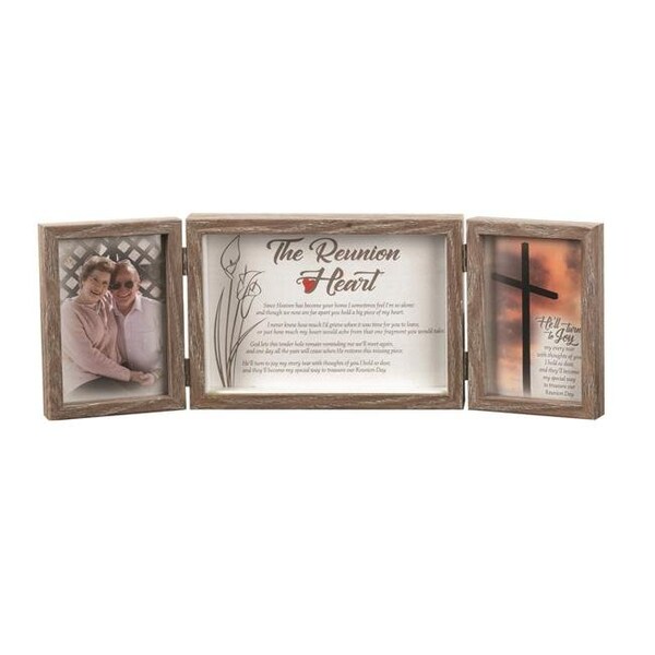 Dicksons Dicksons PF1230GR-3-2 6.62 x 19 in. Reunion Heart 3-Part Tabletop Photo Frame - PF1230GR-3-2