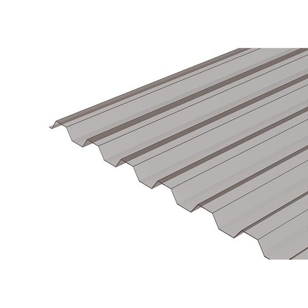 Ejoy 72 in. L x 21 in. W Corrugated Polycarbonate Plastic Trapezoid Clear Light Grey Roofing Panel - PVCROOFSHEET_TRAPEZOIDCLEAR_LIGHTGRAY_1PC