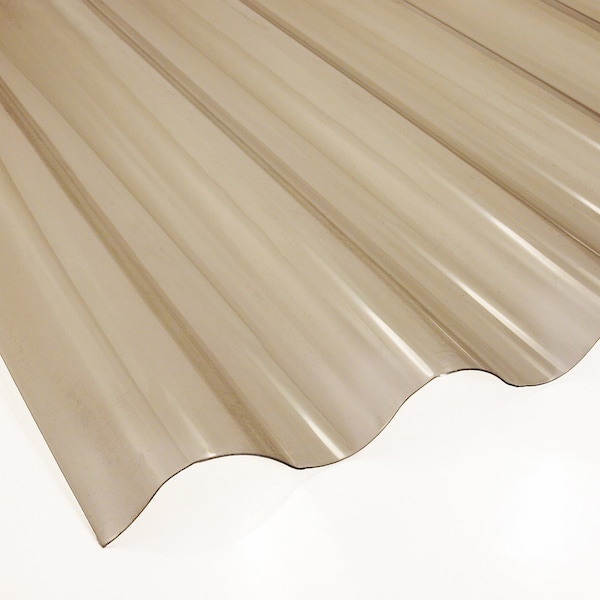 Ejoy 72 in. L x 21 in. W Corrugated Polycarbonate Plastic Curvy Clear Light Grey Roof Panels, 10PK - PVCROOFSHEET_CURVYCLEAR_LIGHTGRAY_10PC
