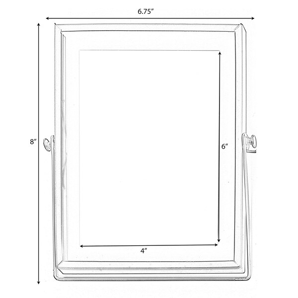 Fabulaxe Modern Metal Floating Tabletop Photo Picture Frame with Glass Cover and Easel Stand, Gold 4 x 6 - QI004066.GD.M