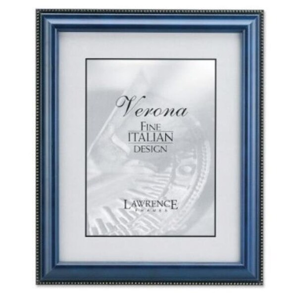 Lawrence Frames Lawrence Frames 199046 Lawrence Frames Blue Wood 4x6 Picture Frame - Gold Bead Design - 199046