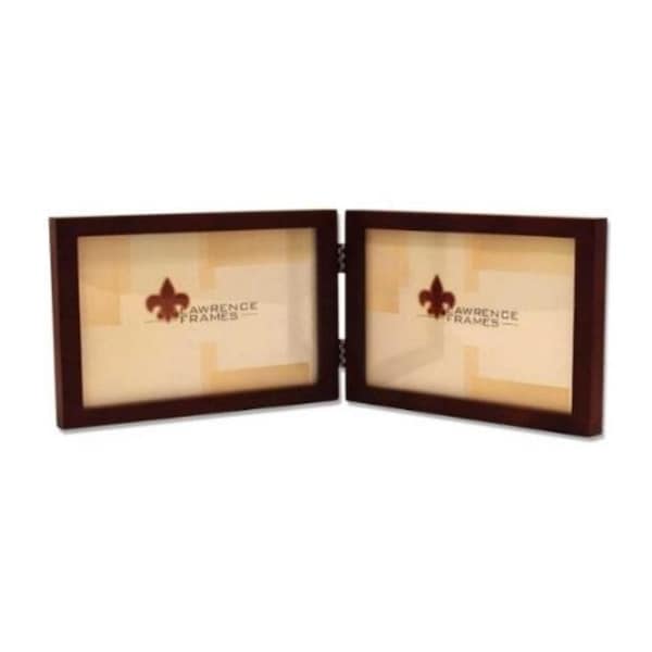 Blueprints 4x6 Hinged Double - Horizontal - Walnut Wood Picture Frame - Gallery Collection - BL92360