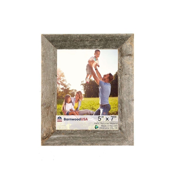 Barnwoodusa Rustic Farmhouse Reclaimed 5x7 Picture Frame (Weathered Gray) - 672713210030