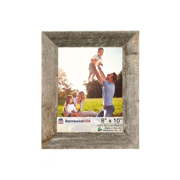 Barnwoodusa Rustic Farmhouse Reclaimed 8x10 Picture Frame (Weathered Gray) - 672713210023