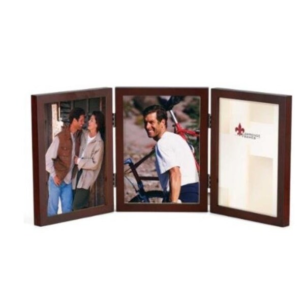 Lawrence Frames Lawrence Frames 755657T Lawrence Frames 5x7 Hinged Triple Walnut Wood Picture Frame - Gallery Collection - 755657T
