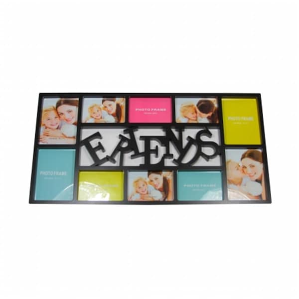 Purely Pecan 28.75 in. Black Dual Sized Friends Photo Picture Frame Collage Wall Decoration - 32011359