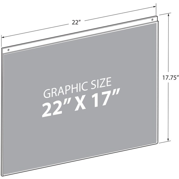 Azar Displays Clear Acrylic Wall Hanging Frame 22'' wide x 17'' High - Horizontal/Landscape, 2PK - 162729-2PK