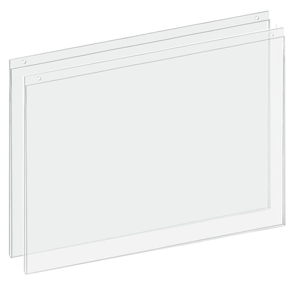 Azar Displays Clear Acrylic Wall Hanging Frame 22'' wide x 17'' High - Horizontal/Landscape, 2PK - 162729-2PK