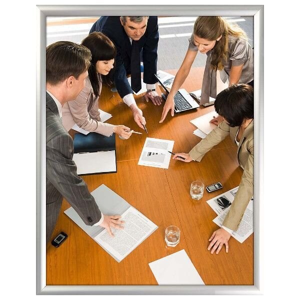 M&T Displays Snap Frame 22 in. X 28 in. Poster Size, 1 in. Silver, Mitred Corner - UCN255N022X2000