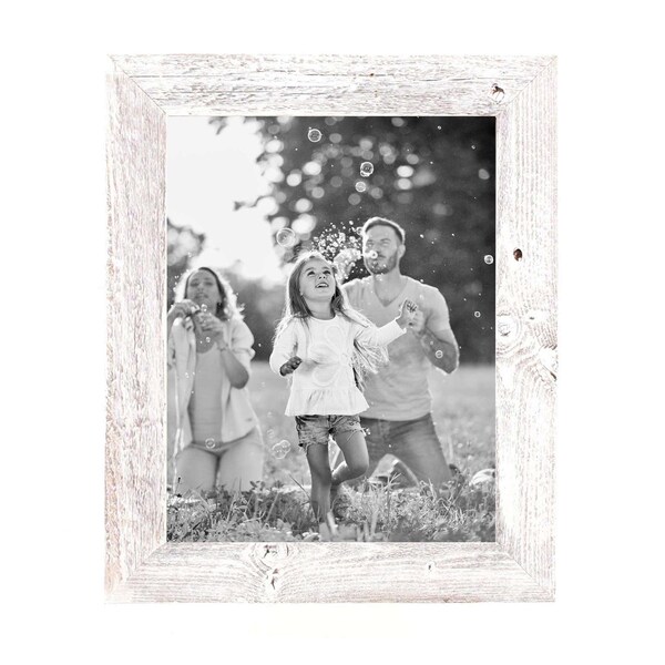 Homeroots 9 x 14 in. Rustic White Washed Grey Picture Frame - 380358