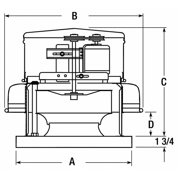 Dayton Downblast Vent, Belt Drive, 16-3/4 In - 7AX58