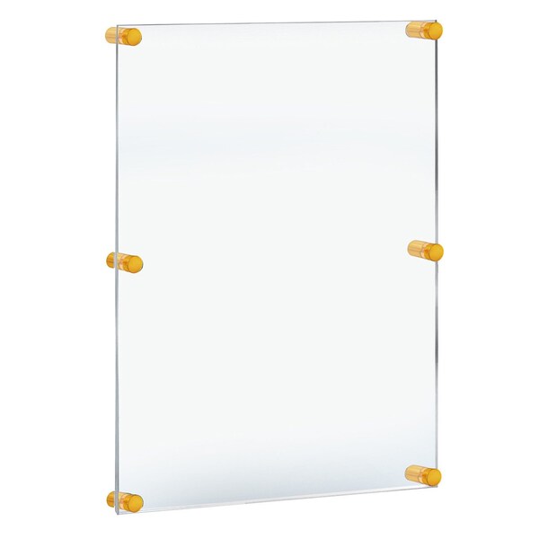 Azar Displays Floating Acrylic Wall Frame with Gold Stand Off Caps - 105536-GLD