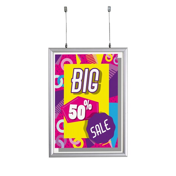 Azar Displays 22''W x 28''H Double-Sided Hanging Snap Frame - 300412