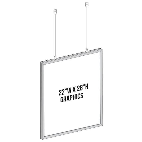 Azar Displays 22''W x 28''H Double-Sided Hanging Snap Frame - 300412