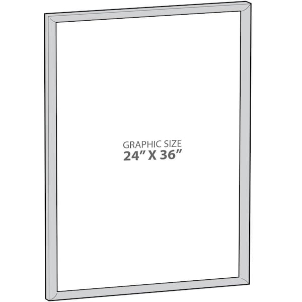Azar Displays Wall Mount Plastic Snap Poster Frame 24'' x 36'' Portrait/Landscape Sign Holder Frame - 300344-SLV