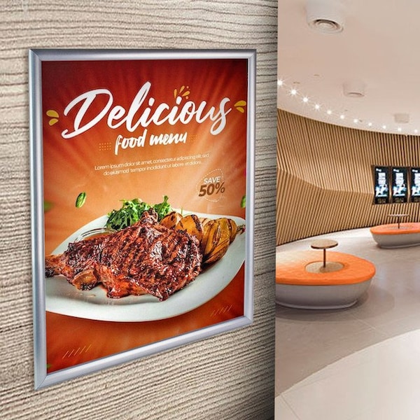 Azar Displays Wall Mount Plastic Snap Poster Frame 24'' x 36'' Portrait/Landscape Sign Holder Frame - 300344-SLV