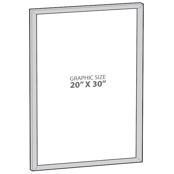 Azar Displays Wall Mount Plastic Snap Poster Frame 20'' x 30'' Portrait/Landscape Sign Holder Frame - 300346-SLV