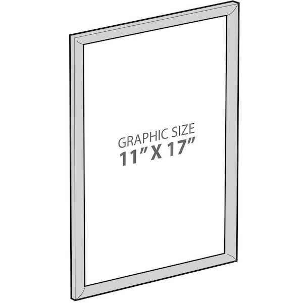 Azar Displays Wall Mount Plastic Snap Poster Frame 11'' x 17'' Portrait/Landscape Sign Holder Frame, 2PK - 300340-BLK-2PK