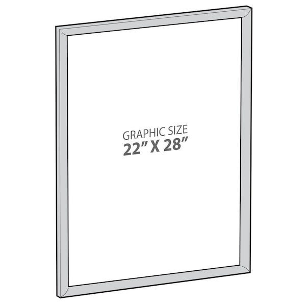 Azar Displays Wall Mount Plastic Snap Poster Frame 22'' x 28'' Portrait/Landscape Sign Holder Frame - 300342-BLK
