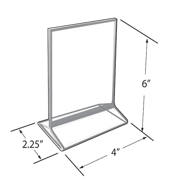 Azar Displays Black Double-Sided Clear Acrylic Frames with Accent Trim 5 W x 7 H, 10PK - 152799-BLK-10PK