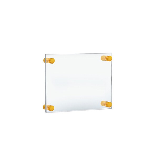 Azar Displays Floating Acrylic Wall Frame with Gold Stand Off Caps - 105511-GLD