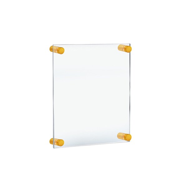 Azar Displays Floating Acrylic Wall Frame with Gold Stand Off Caps - 105514-GLD