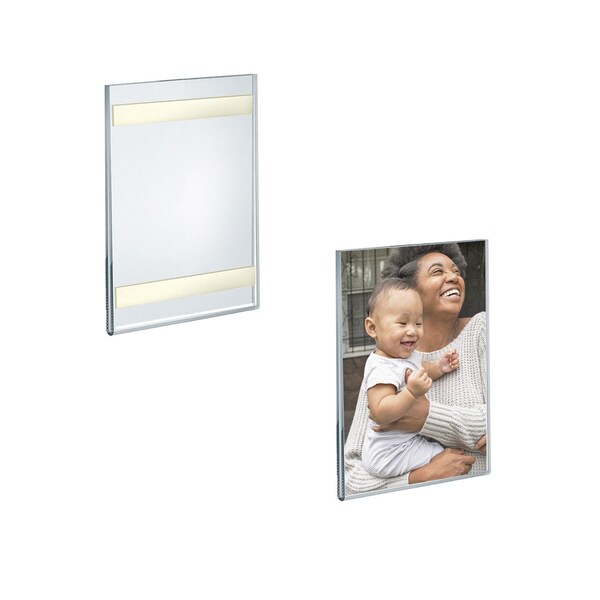 Azar Displays Clear Acrylic Wall Artwork and Photo Frame with Tape 5'' W x 7'' H Portrait / Vertical, 2PK - 122027-GS-2PK