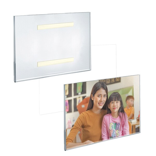 Azar Displays Clear Acrylic Wall Artwork and Photo Frame with Tape 10'' W x 8'' H Landscape/Horizontal, 2PK - 122026-GS-2PK