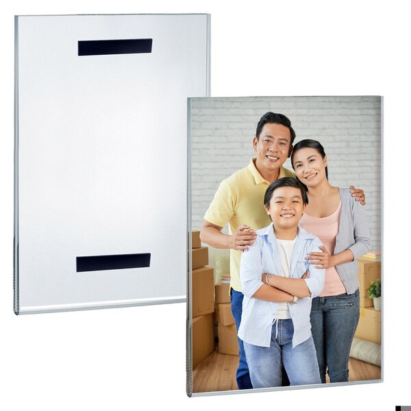 Azar Displays Clear Acrylic 11'' x 14'' Magnetic U-Frame, 2PK - 129946-GS-2PK