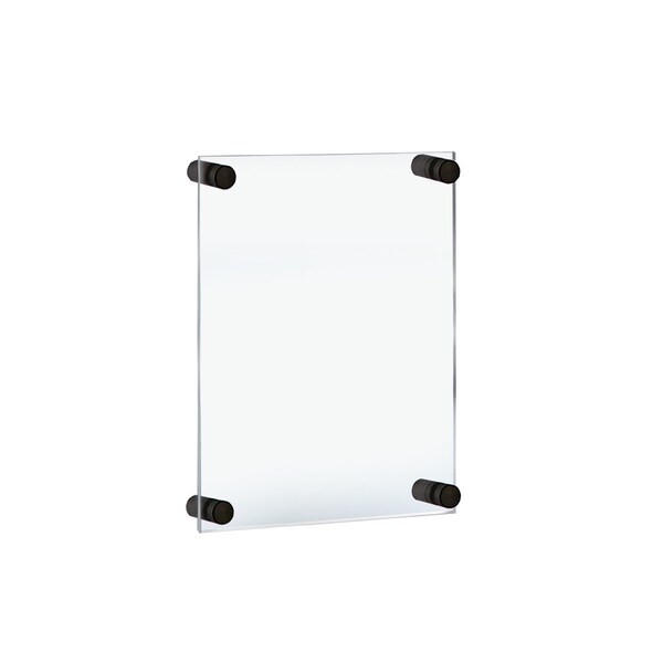 Azar Displays Floating Acrylic Wall Frame with Black Stand Off Caps - 105506-BLK