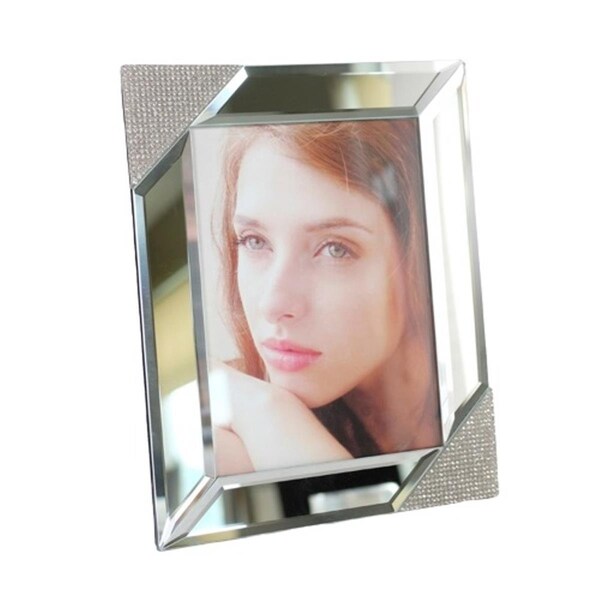 Jiallo 5 x 7 in. Mirrored Photo Frame Silver - EGV10-363
