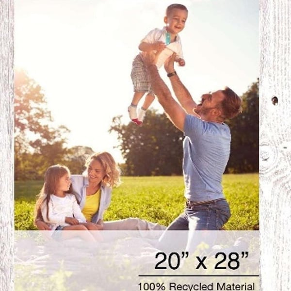 Homeroots 20 x 28 in. Rustic Farmhouse White Wash Wood Picture Frame - 386536