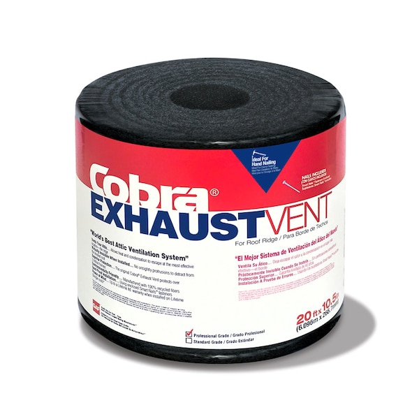 Gaf GAF Cobra 0.75 in. H X 10.5 in. W X 240 in. L Black Fiber/Polyester Shingle Over Ridge Vent - GAFCB10520
