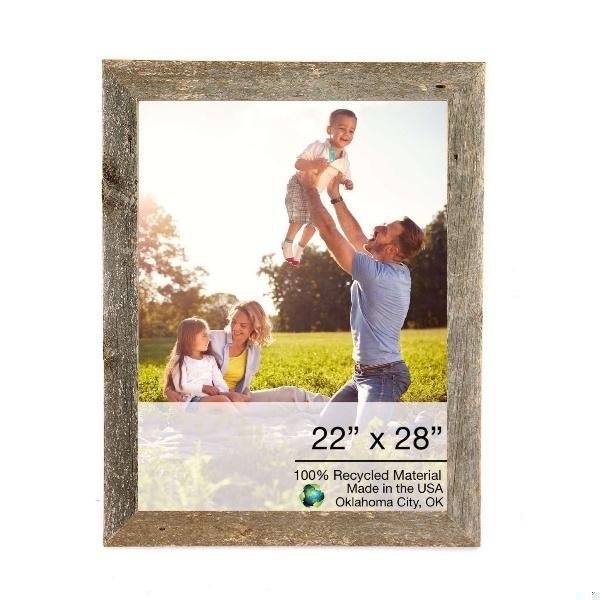 Homeroots 22 x 24 in. Rustic Farmhouse Gray Wood Picture Frame - 386542