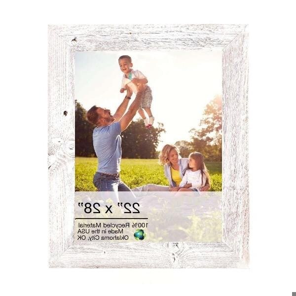 Homeroots 22 x 28 in. Rustic Farmhouse White Wash Wood Picture Frame - 386547