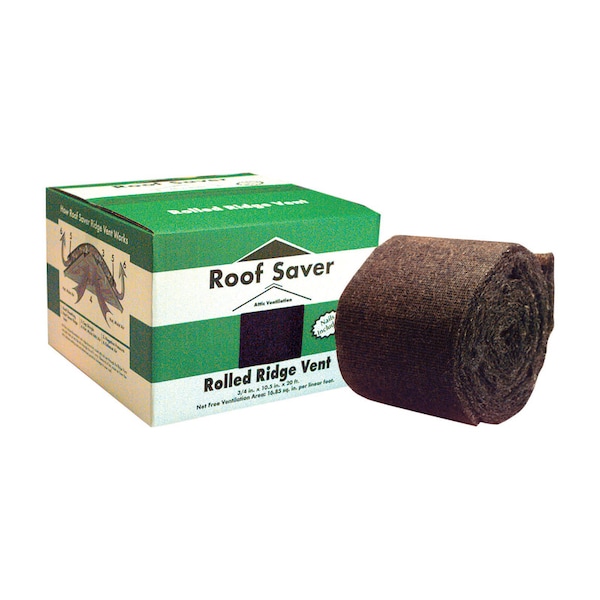 Blocksom Roof Saver 0.75 in. H X 10.5 in. W X 20 ft. L Fiber/Polyester Rolled Ridge Vent - RS20G