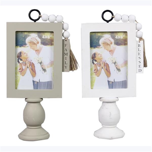 Youngs 4 x 6 in. Wood Cottage Pedestal Frames, Assorted Style - Set of 2 - 11291