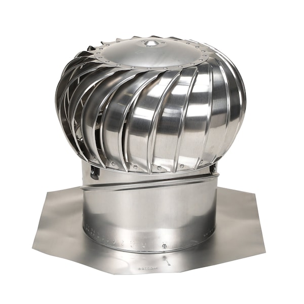 Air Vent Air Vent Air Hawk 21.3 in. H X 14 in. D Mill Aluminum Turbine and Base - TIBS1400