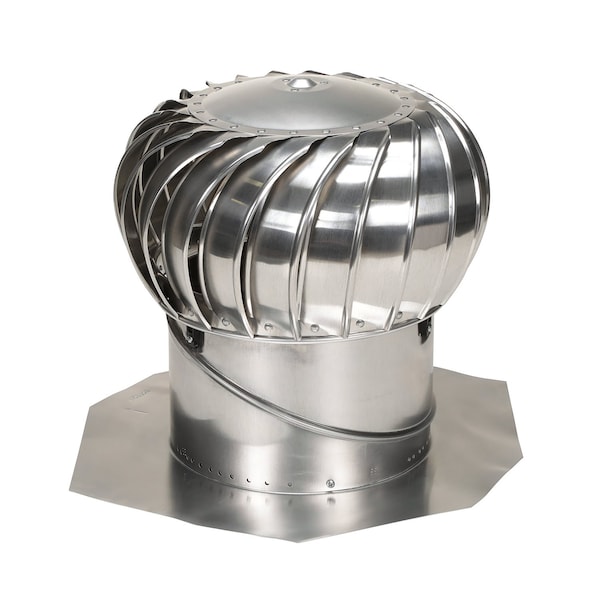 Air Vent Air Vent Air Hawk 21.3 in. H X 14 in. D Mill Aluminum Turbine and Base - TIBS1400