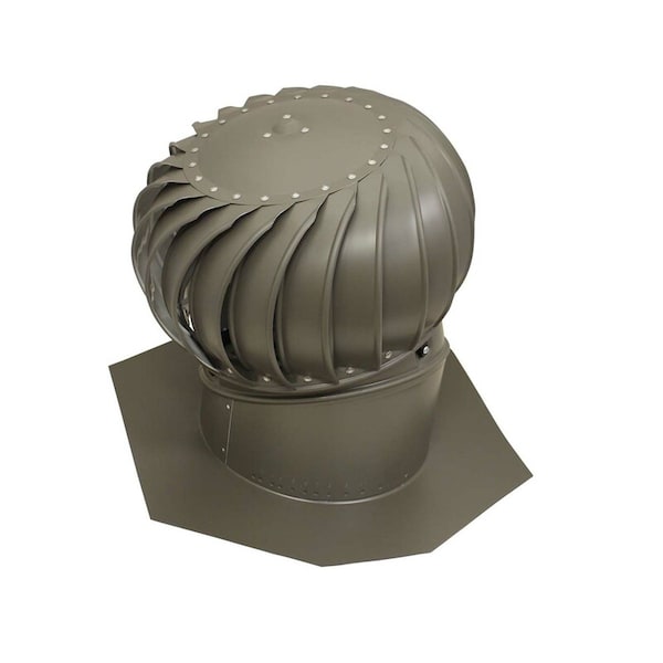 Air Vent Air Vent Air Hawk 18.4 in. H X 12 in. D Weatherwood Aluminum Turbine and Base - TIBS0G00
