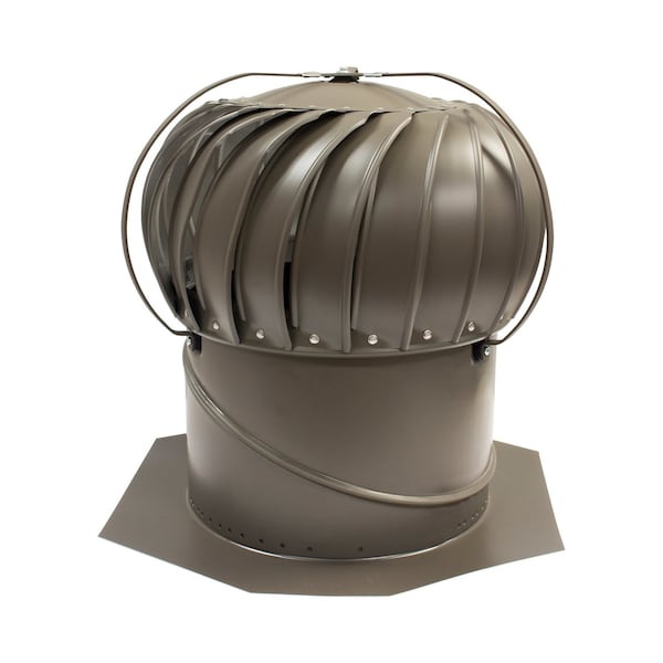 Air Vent Air Vent Air Hawk 18.4 in. H X 12 in. D Weatherwood Aluminum Turbine and Base - TIBS0G00