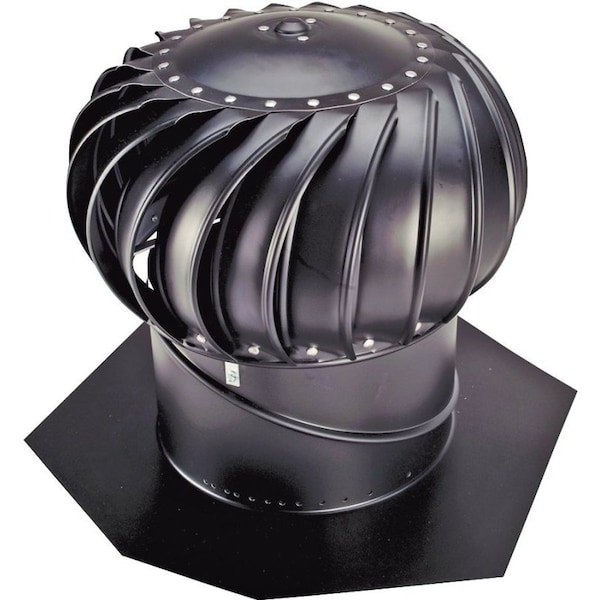 Lomanco LOMANCO Whirlybird BIB14B Turbine Ventilator, 110 mph, Aluminum, Black - BIB14B
