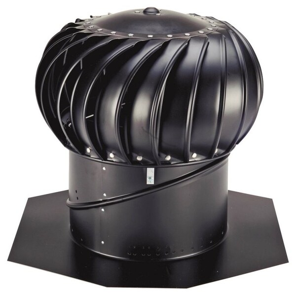 Lomanco LOMANCO Whirlybird BIB12B Turbine Ventilator, 110 mph, Aluminum, Black - BIB12B
