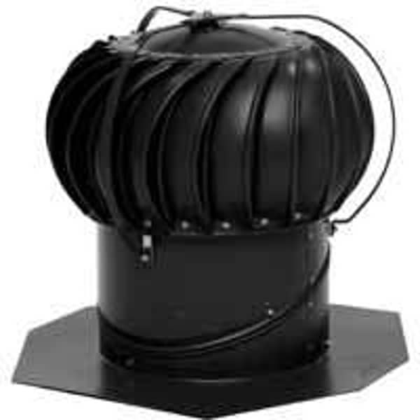 Lomanco LOMANCO Whirlybird BEB12B Turbine Ventilator, 110 mph, Aluminum, Black - BEB12B