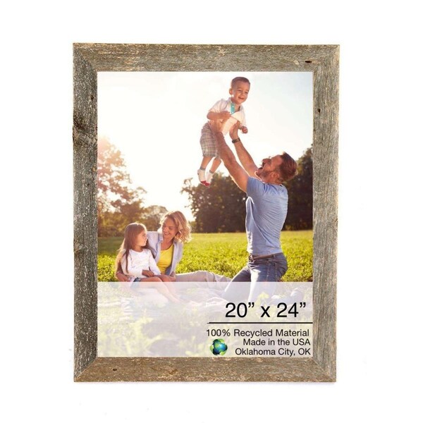Palacedesigns 20 x 24 in. Rustic Farmhouse Espresso Brown Wood Picture Frame - PA3659424