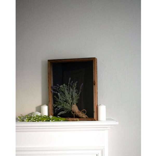 Homeroots 8 x 8 in. Rustic Farmhouse Gray Wood Shadow Box Picture Frame - 386491